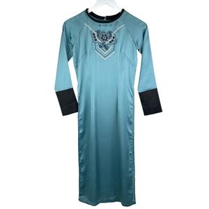 Garo Indian Style Dress or Sari Side High Slits Size Small